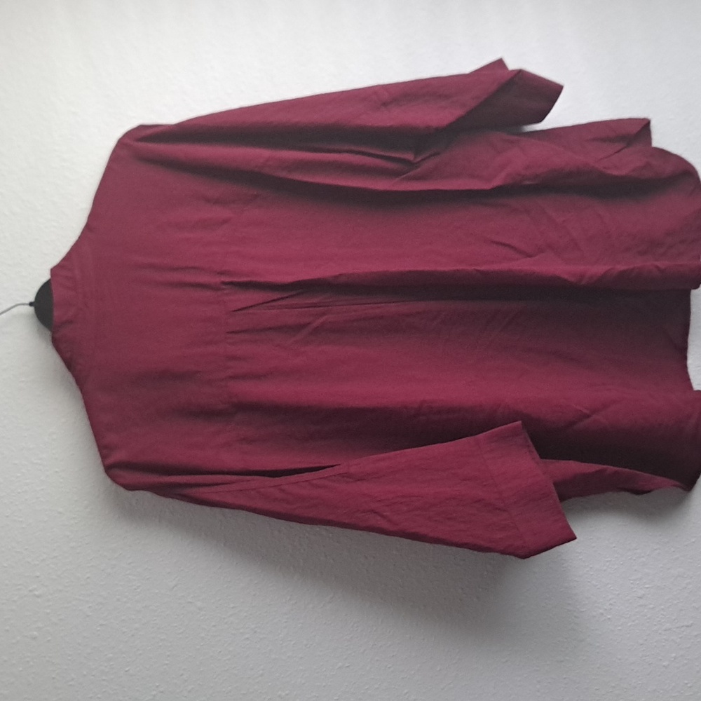 John Mark Solid Woven Wire Collar 3/4 Batwing Sleeve Button Front Tunic - Picture 5 of 7